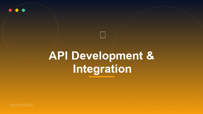 تطوير ودمج واجهات API